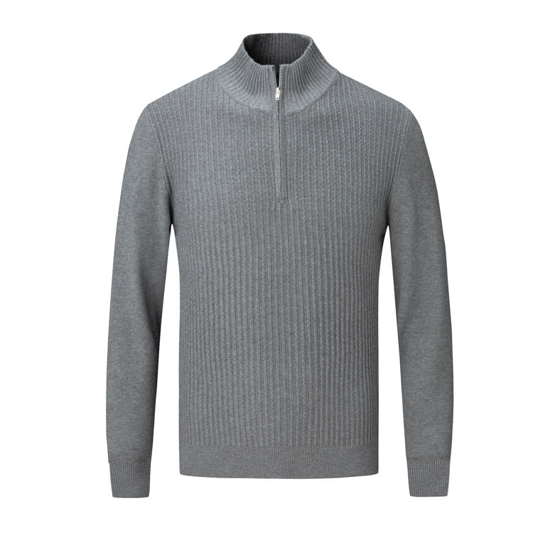 Herren Strickpullover mit modernem Stehkragen und feinem Rippdesign ModeGeist