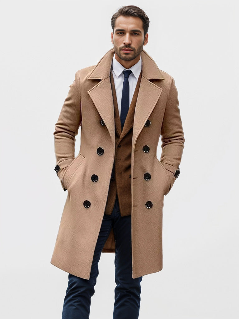 Herren eleganter Wolltrenchcoat mit doppelter Knopfleiste ModeGeist