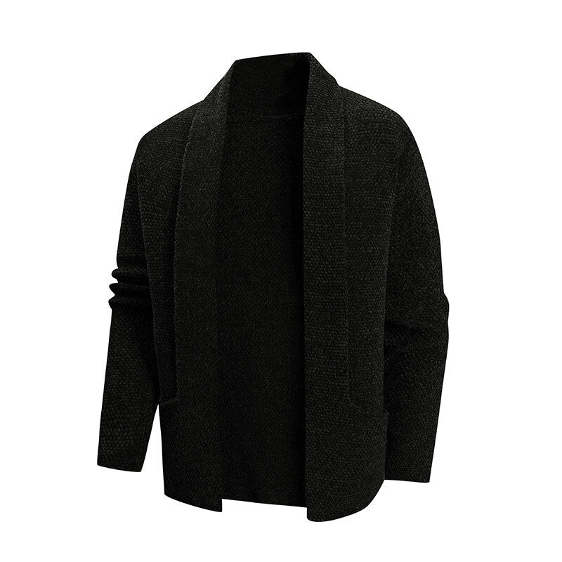 Damen Elegante Strickjacke mit schickem Revers und Taschen ModeGeist