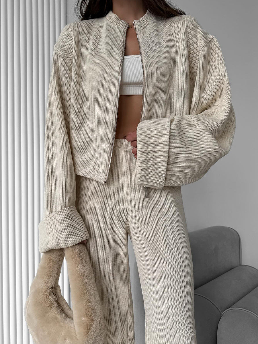ModeGeist | Reißverschluss Langarmjacke und Weite Hose Anzug