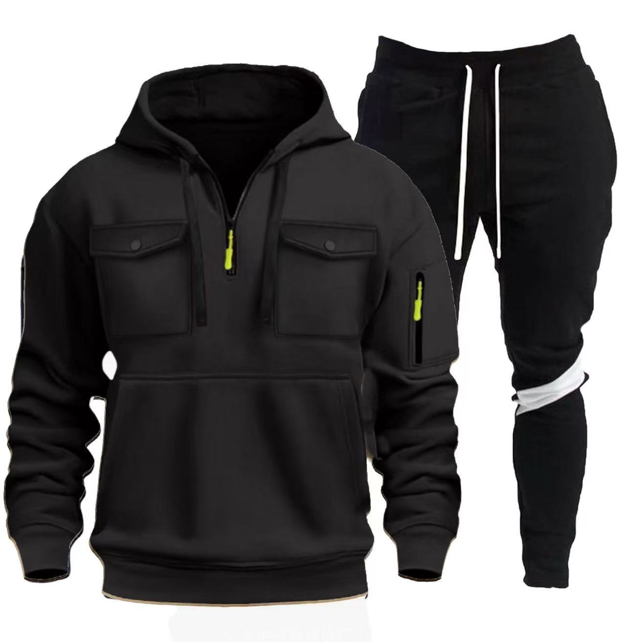 Herren praktische Kapuzenjacke mit Sporthose ModeGeist