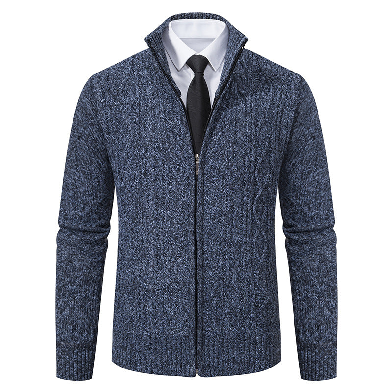 Herren Strickjacke mit hohem Kragen und Reißverschluss ModeGeist