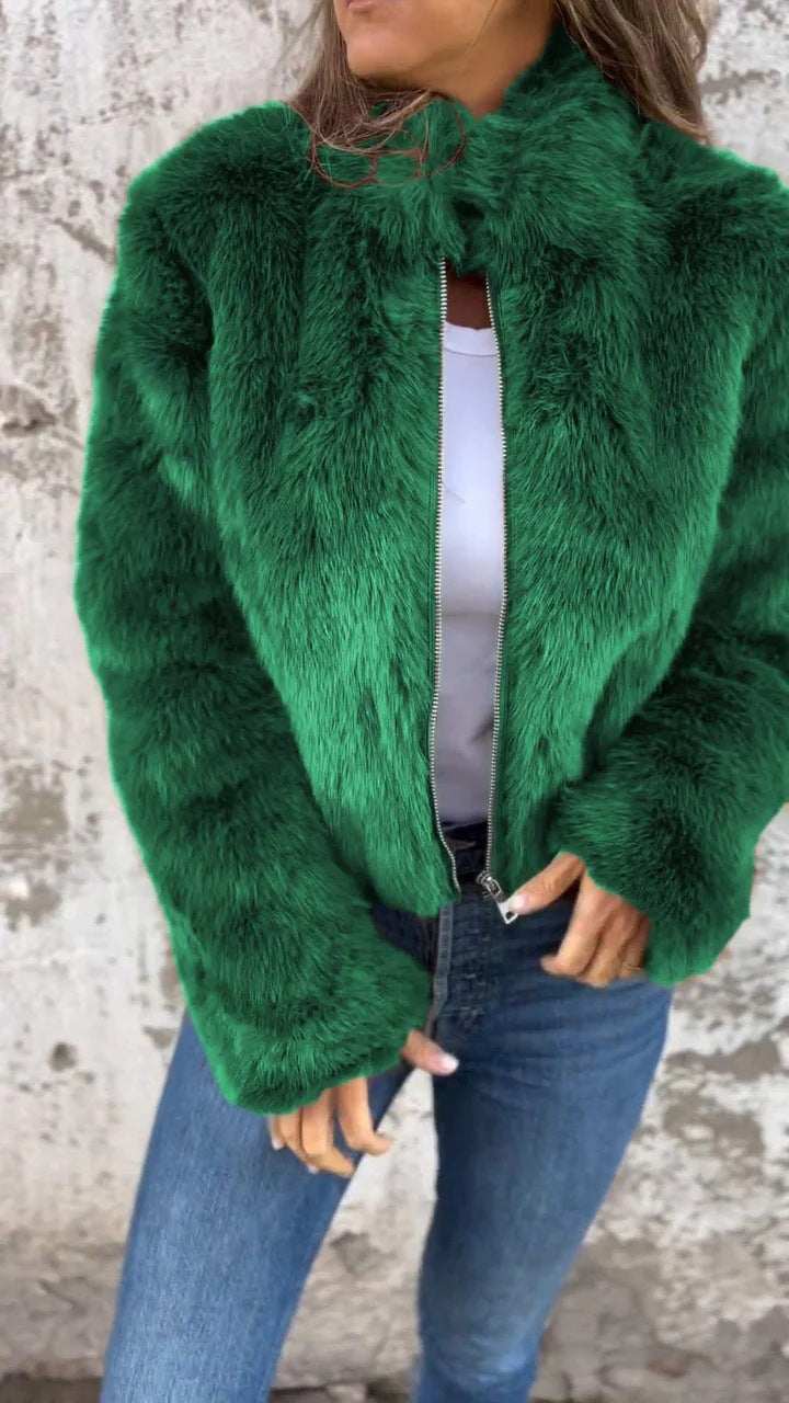 Damen Kunstpelz-Bomberjacke ModeGeist