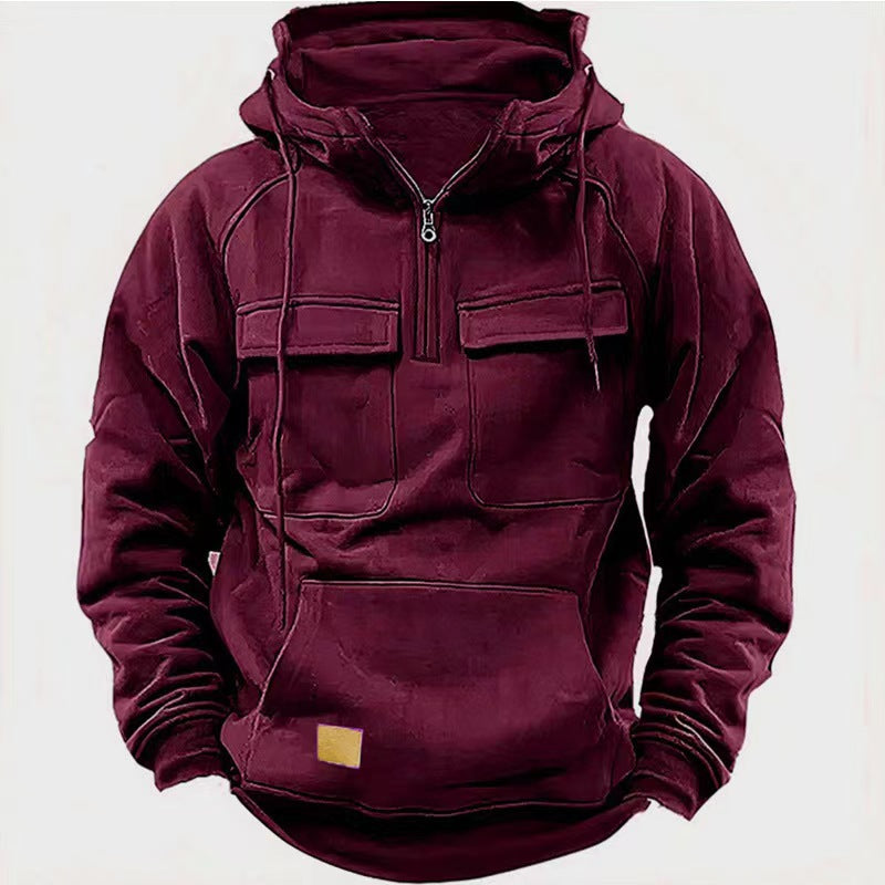 Herren Fleece Hoodie mit praktischem Reißverschluss und großen Taschen ModeGeist