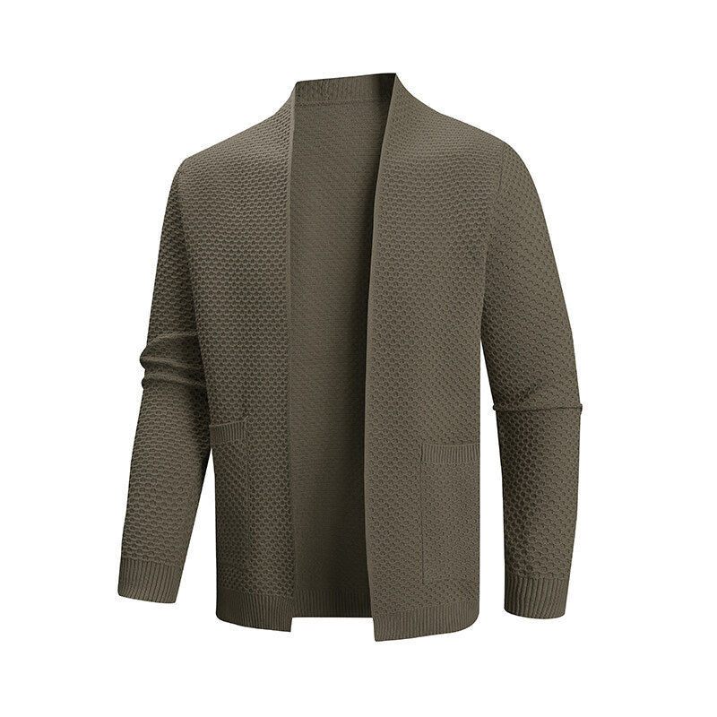 Herren Strickjacke mit modernem Strukturmuster und praktischen Taschen ModeGeist