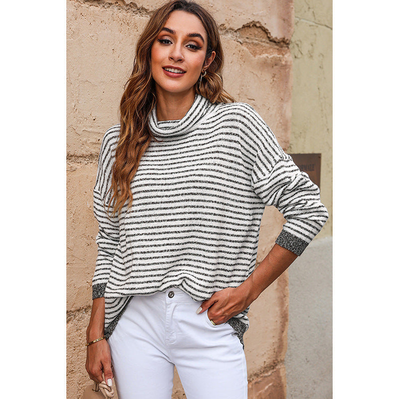 ModeGeist | Wollmischung Damen Rollkragenpullover mit Langen Ärmeln