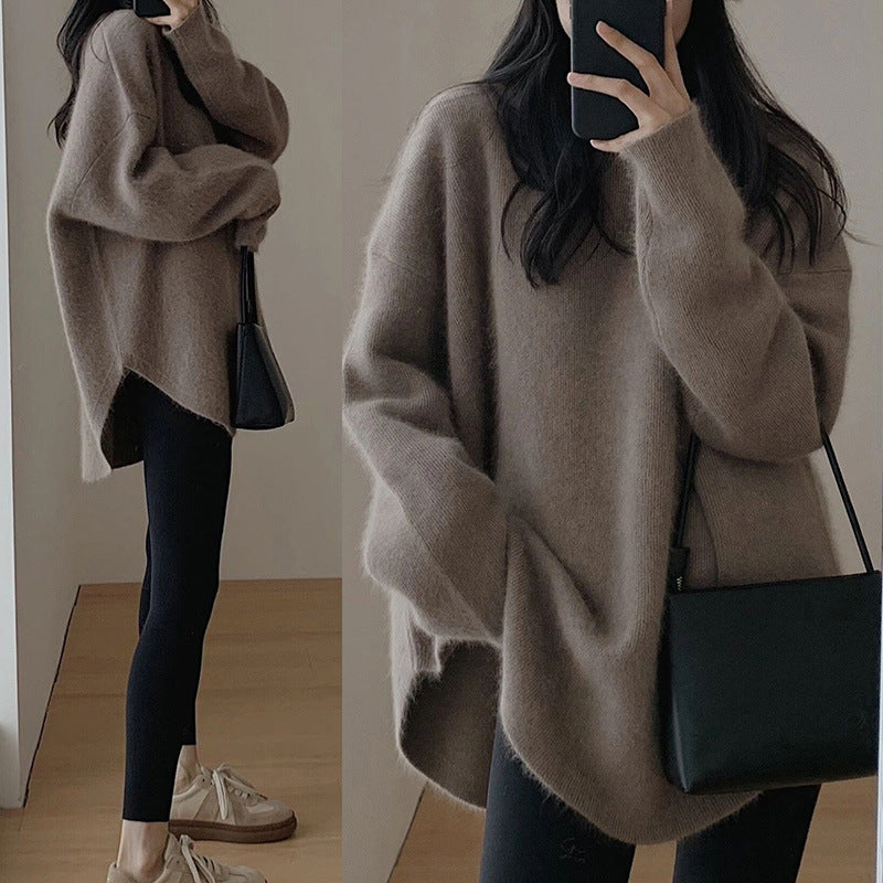 Damen Oversized Strickpullover mit lässigem Schnitt und voluminösen Ärmeln ModeGeist