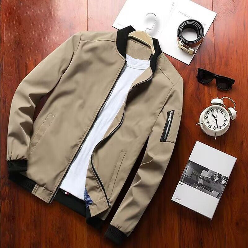Herren moderne Bomberjacke mit praktischen Taschen und elastischen Bündchen ModeGeist