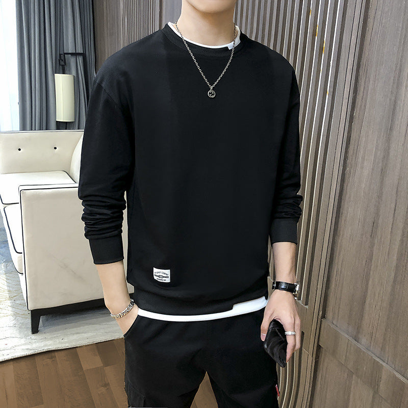 Herren lässiger Sweatshirt mit kontrastierendem Saum ModeGeist