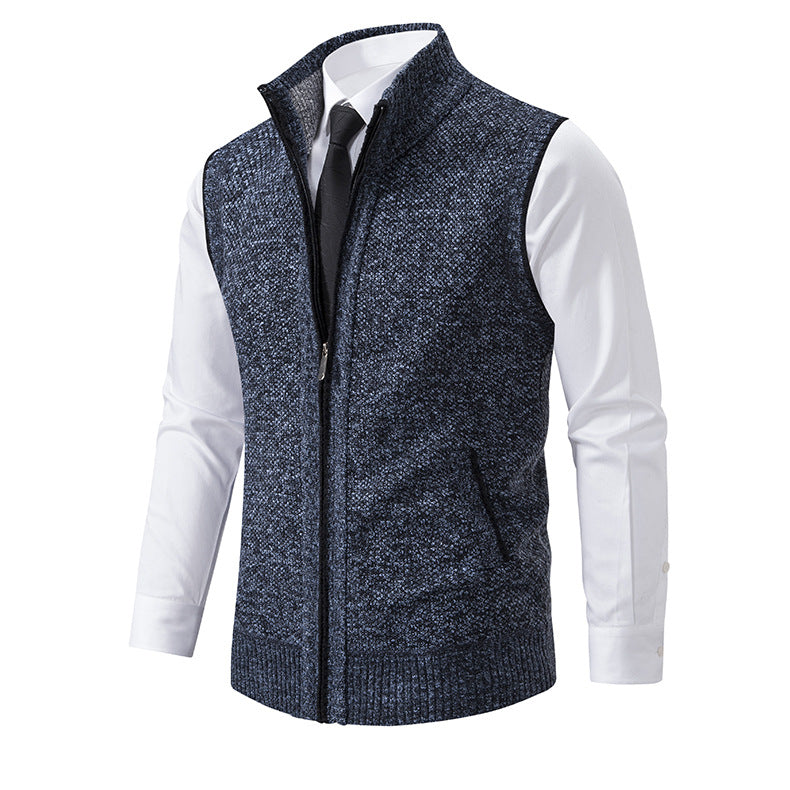 Herren Strickweste mit Reißverschluss und strukturiertem Design ModeGeist