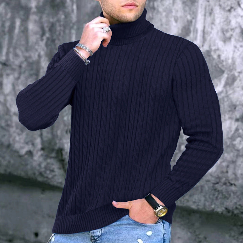Herren moderner Rollkragenpullover mit strukturiertem Design ModeGeist