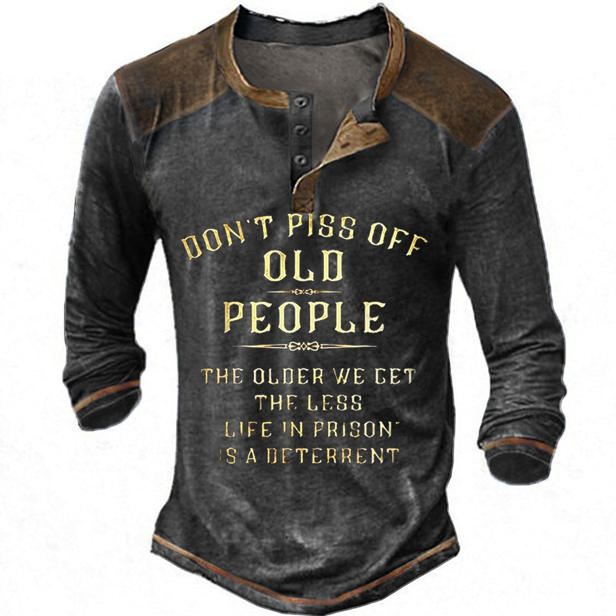 Herren lässiges Langarmshirt mit originellem Druck ModeGeist