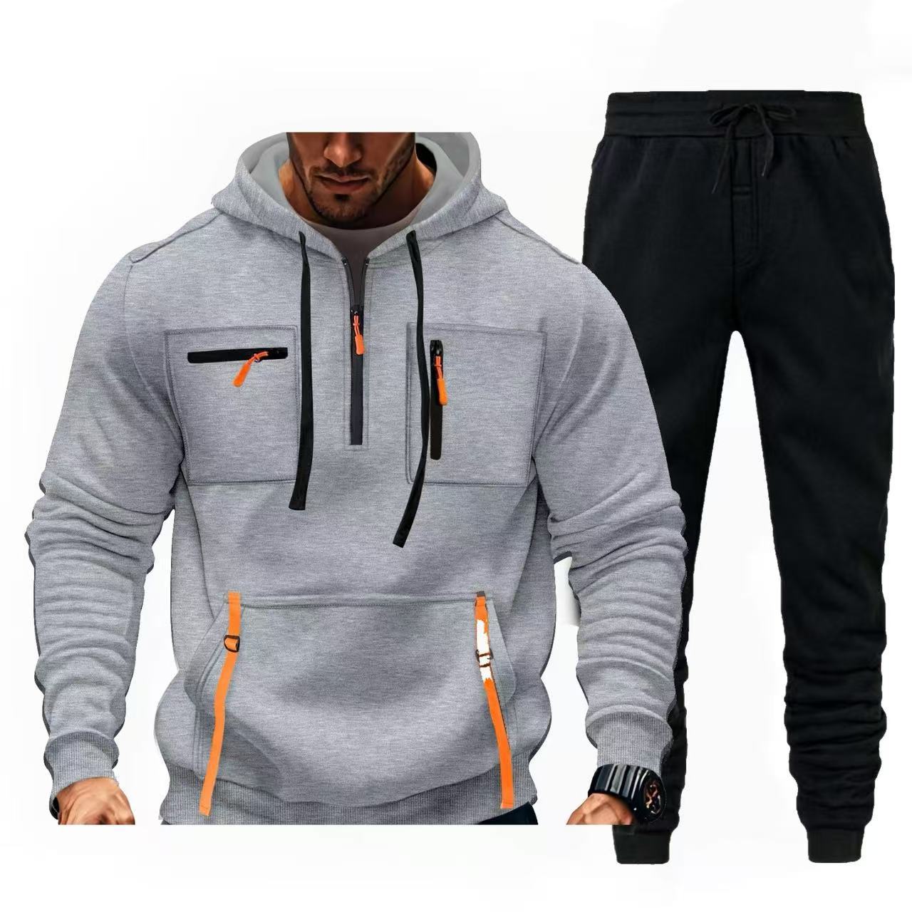 Herren multifunktionaler Kapuzenpullover und Jogginghose Kombination ModeGeist