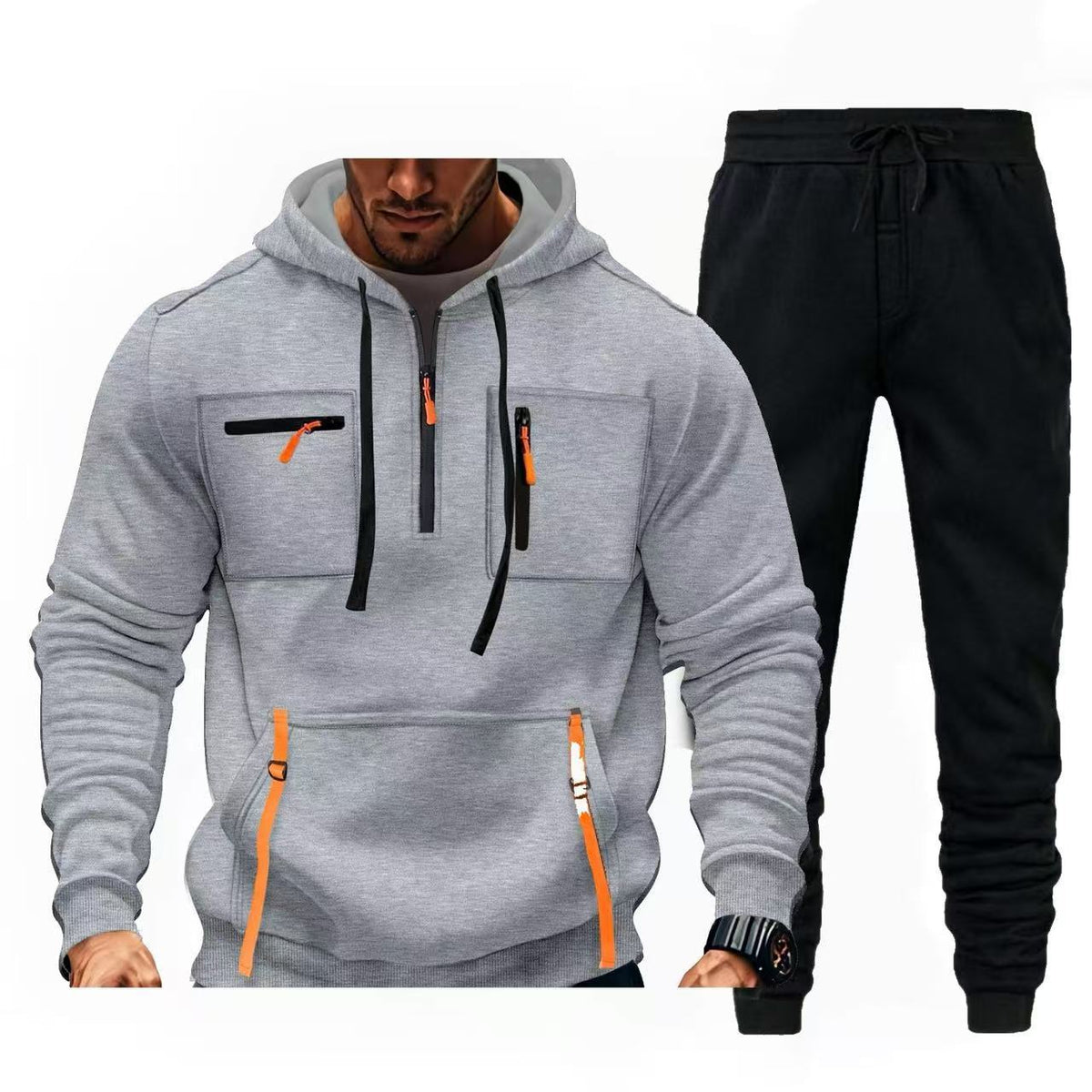 Herren multifunktionaler Kapuzenpullover und Jogginghose Kombination ModeGeist