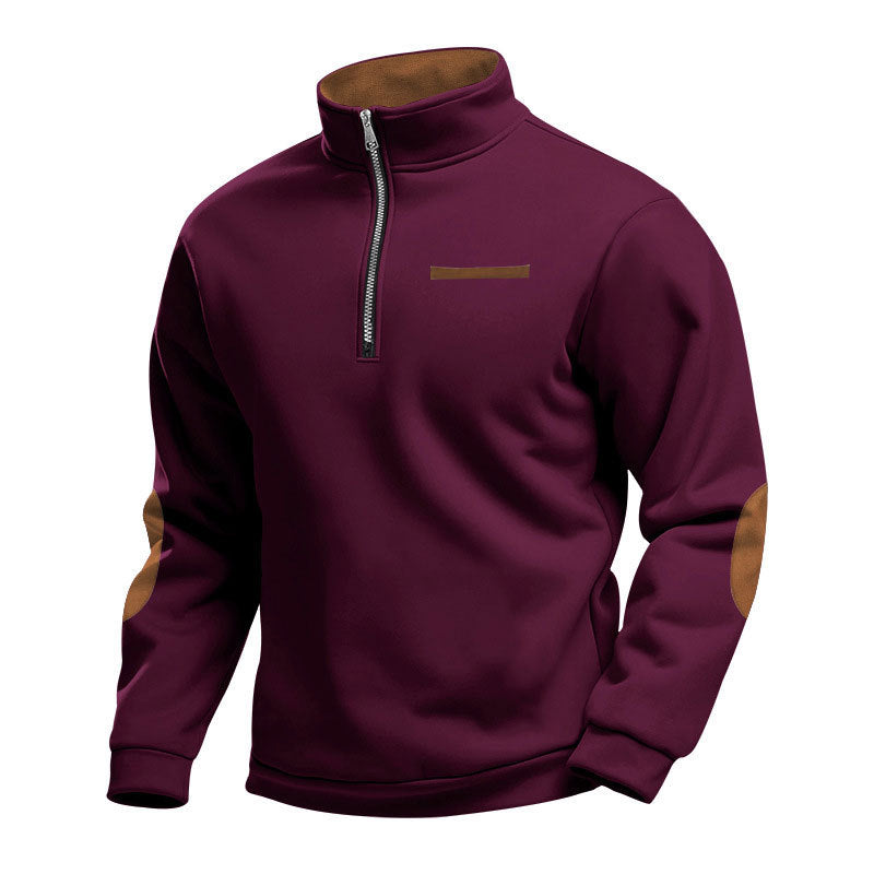 Herren Hochwertiges Sweatshirt mit Stehkragen und Reißverschluss ModeGeist