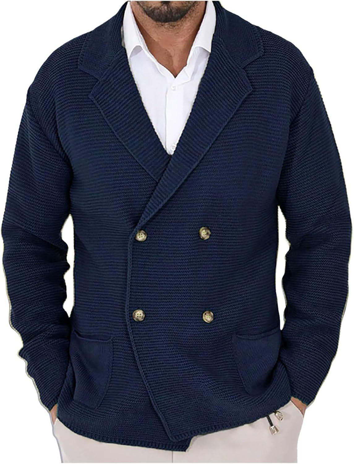 Herren Strickjacke mit modischem Schalkragen und dekorativen Knöpfen ModeGeist