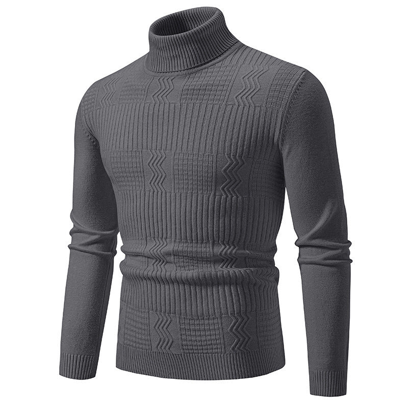 Herren eleganter Rollkragenpullover mit strukturiertem Design ModeGeist