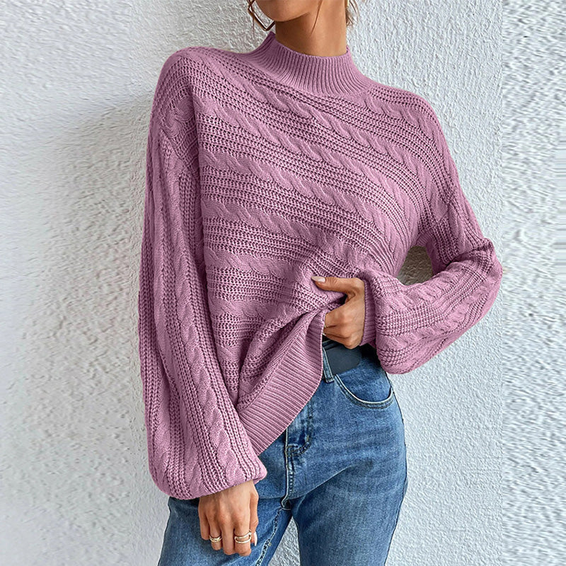ModeGeist | Pullover - Damen Winter Zopfmuster Pullover