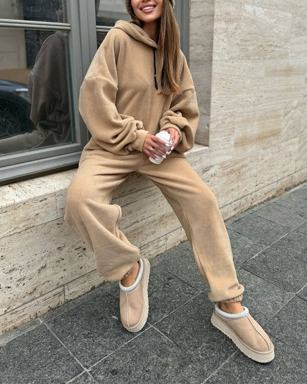 ModeGeist | Crew Polar Fleece Kapuzenpullover und Jogginghose Zweiteiliges Satz