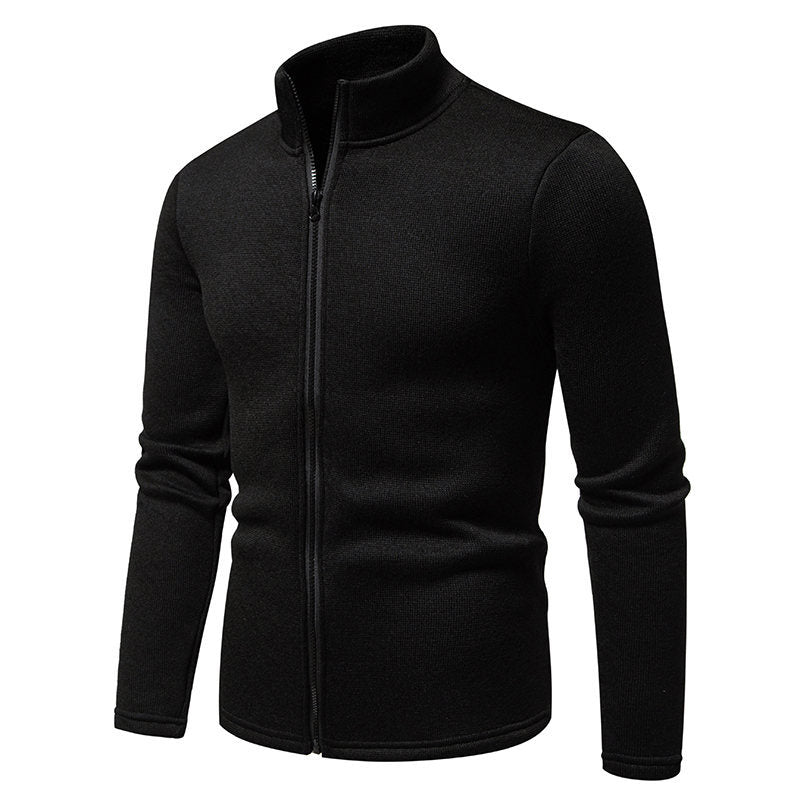 Herren Fleecejacke mit hoher Stehkragen und durchgehendem Reißverschluss ModeGeist