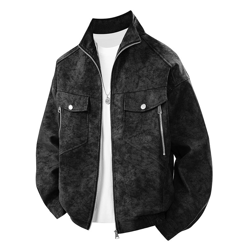 Herren Übergangsjacke mit zwei Brusttaschen und hochstehendem Kragen ModeGeist