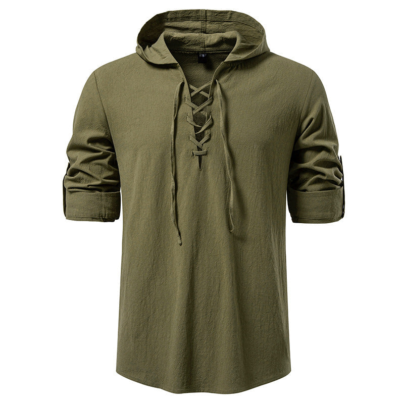 Herren lässiges Kapuzenshirt mit modernes Schnürdesign ModeGeist