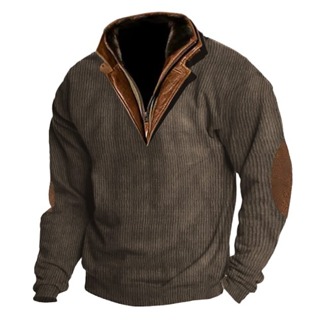 Herren Strickpullover mit details und hohem Kragen ModeGeist