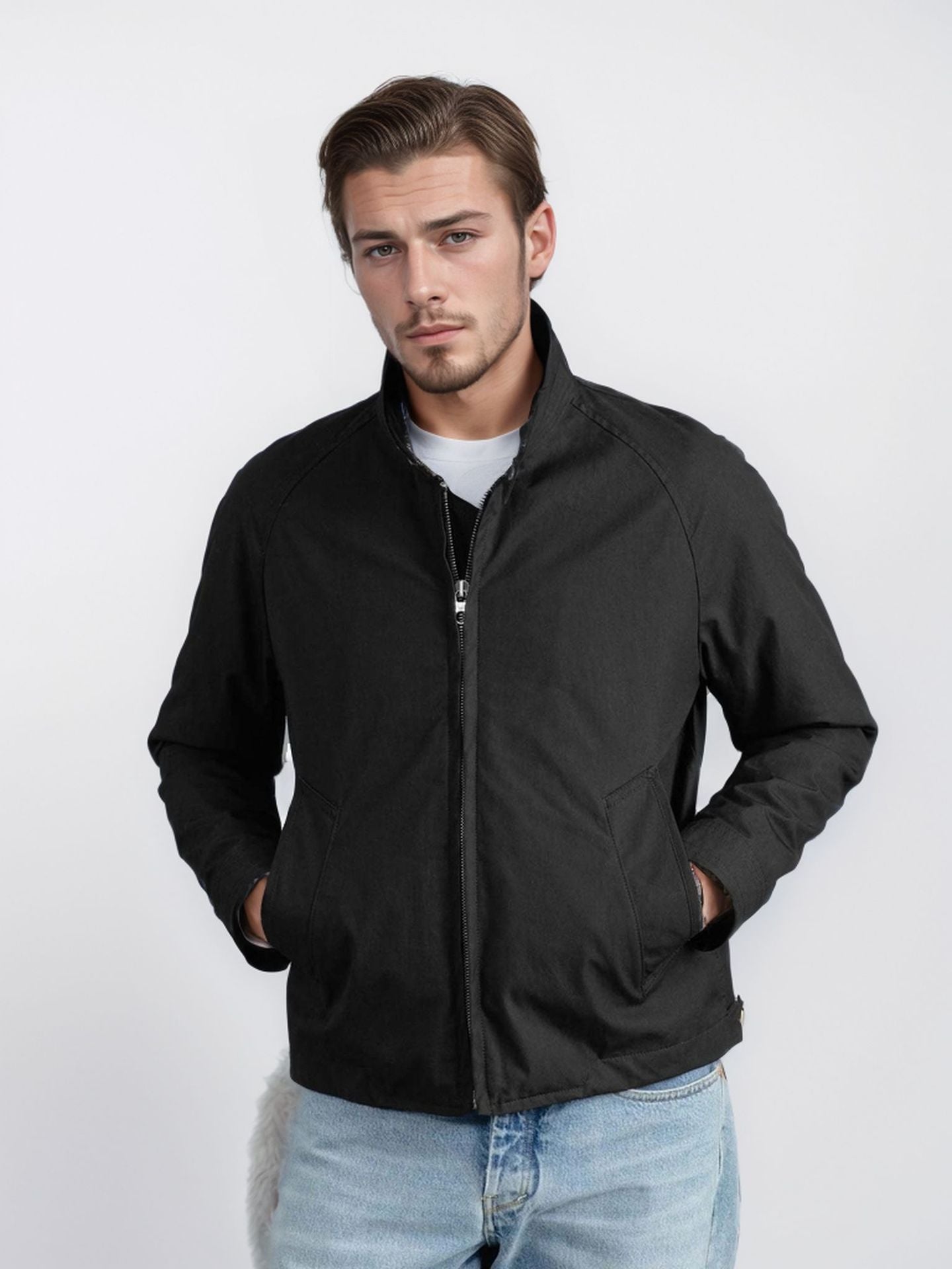 Herren moderne Bomberjacke mit innovativem Stehkragen ModeGeist