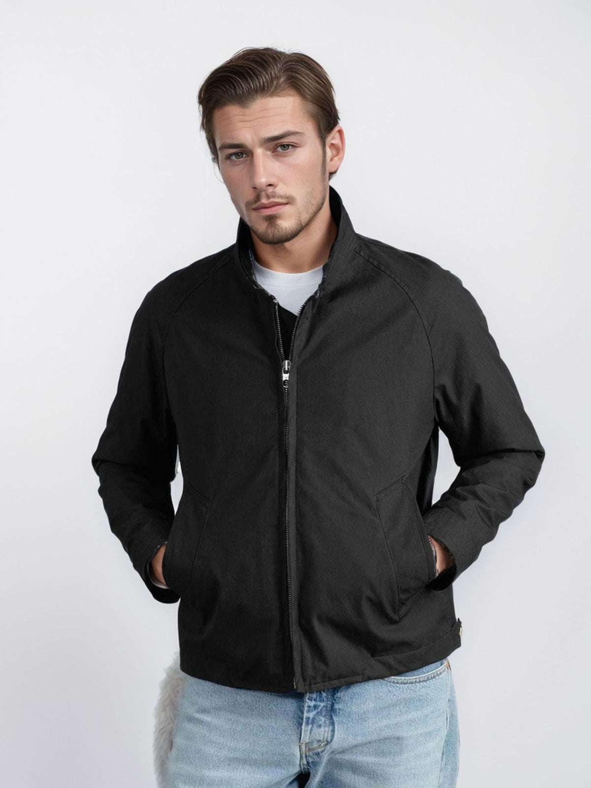 Herren moderne Bomberjacke mit innovativem Stehkragen ModeGeist