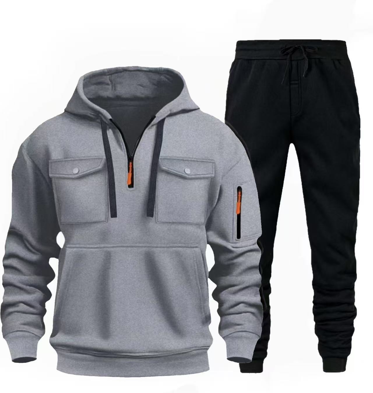 Herren lässige Freizeit-Kombination mit funktionalen Taschen ModeGeist