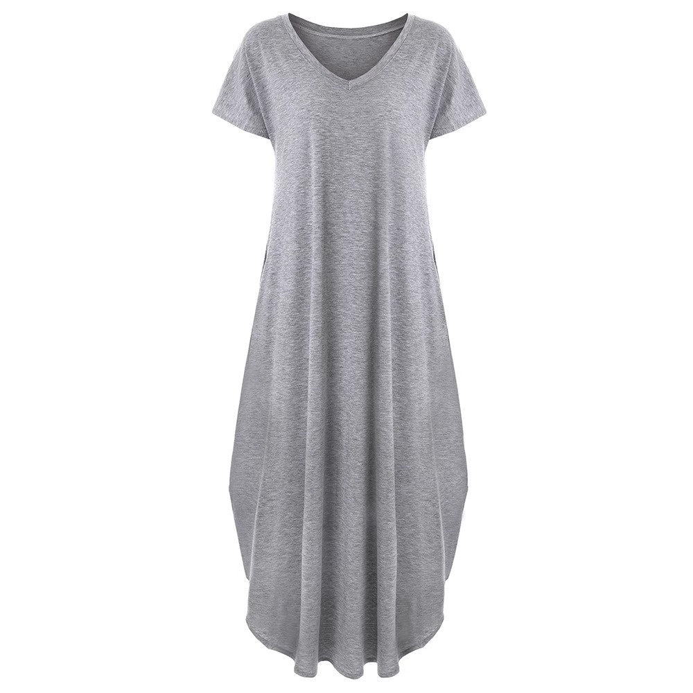 Elegantes Maxikleid für Damen mit fließendem Schnitt und offenem Rücken von MODEGEIST