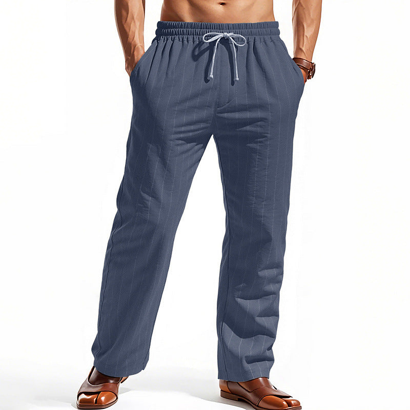Herren lässige Freizeithose mit elastischem Bund und modernen Streifen ModeGeist