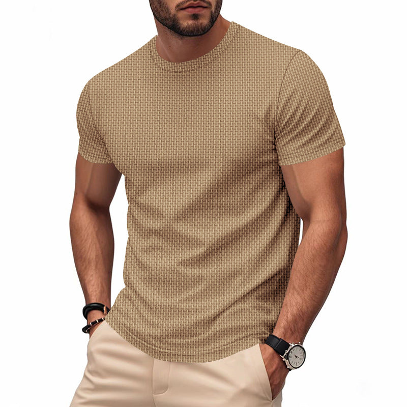 Herren Kurzarm T-Shirt mit strukturiertem Design und atmungsaktiver Baumwolle ModeGeist