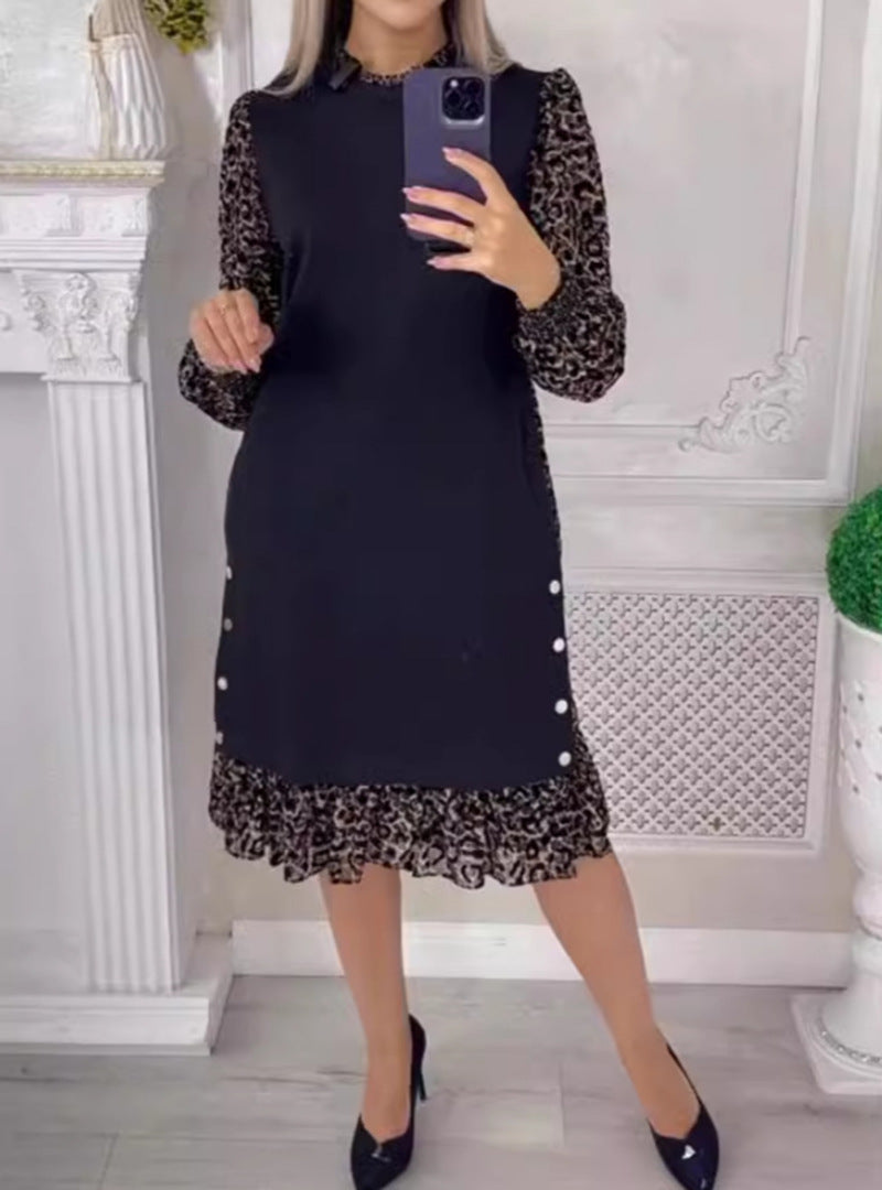 Modegeist Damenkleid mit Spitze und Knöpfen