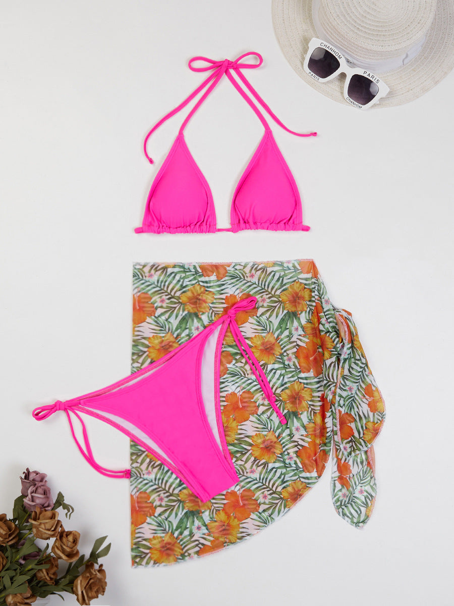Modischer Damen-Bikini mit Blumenmuster und verstellbaren Bändern
