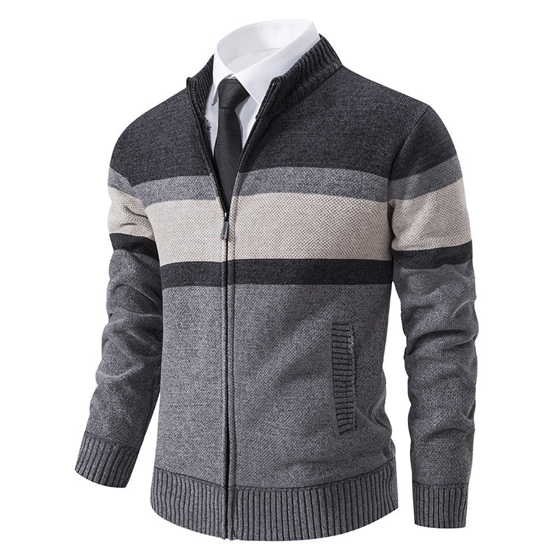 Herren Strickjacke mit strukturiertem Design und hochschließendem Kragen ModeGeist