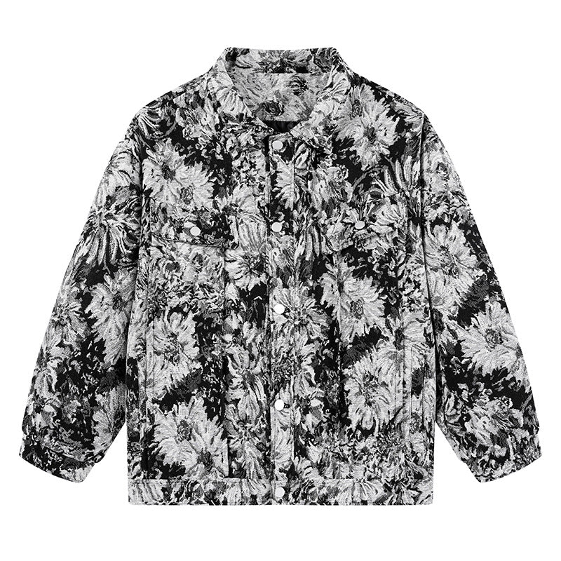 Damen modische Blousonjacke mit floralem Muster ModeGeist
