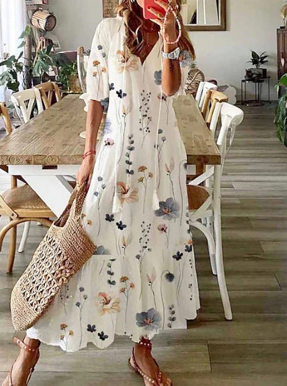 Maxikleid für Damen mit Blütenmuster, MODEGEIST