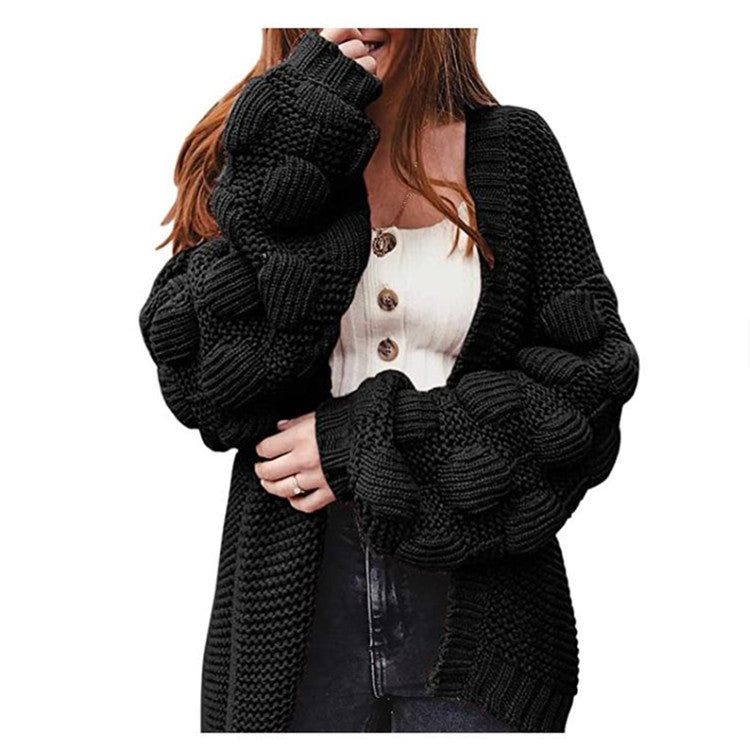 Damen Strickjacke mit voluminösen Ärmeln ModeGeist