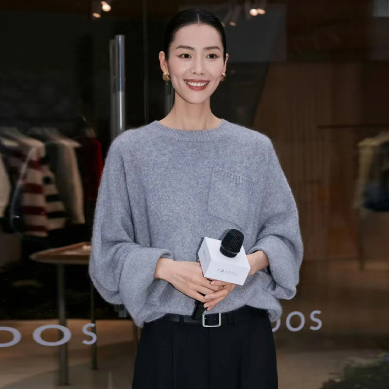 Bequemer Damen-Strickpullover mit weiten Ärmeln von MODEGEIST