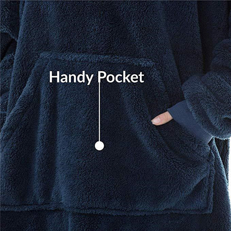 Damen Kuschelige Oversize-Hoodiejacke aus Fleece mit Kängurutasche ModeGeist