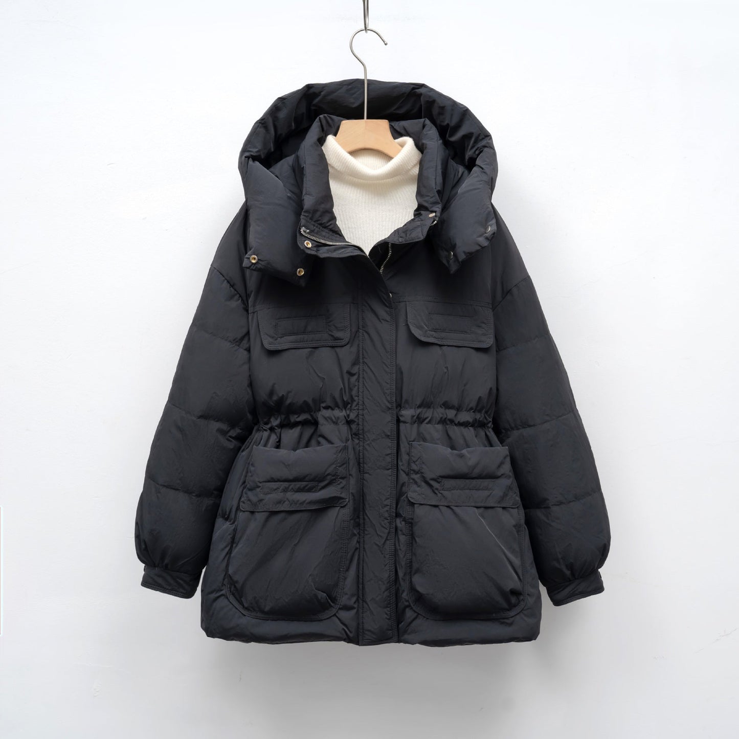 Damen gesteppte Winterjacke mit voluminösem Schnitt und praktischen Taschen ModeGeist