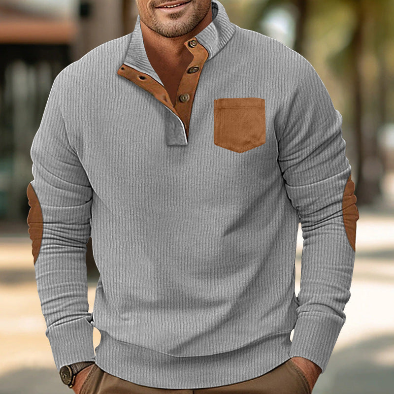 Herren Komfortabler Pullover mit Stehkragen und Kontrastdetails ModeGeist