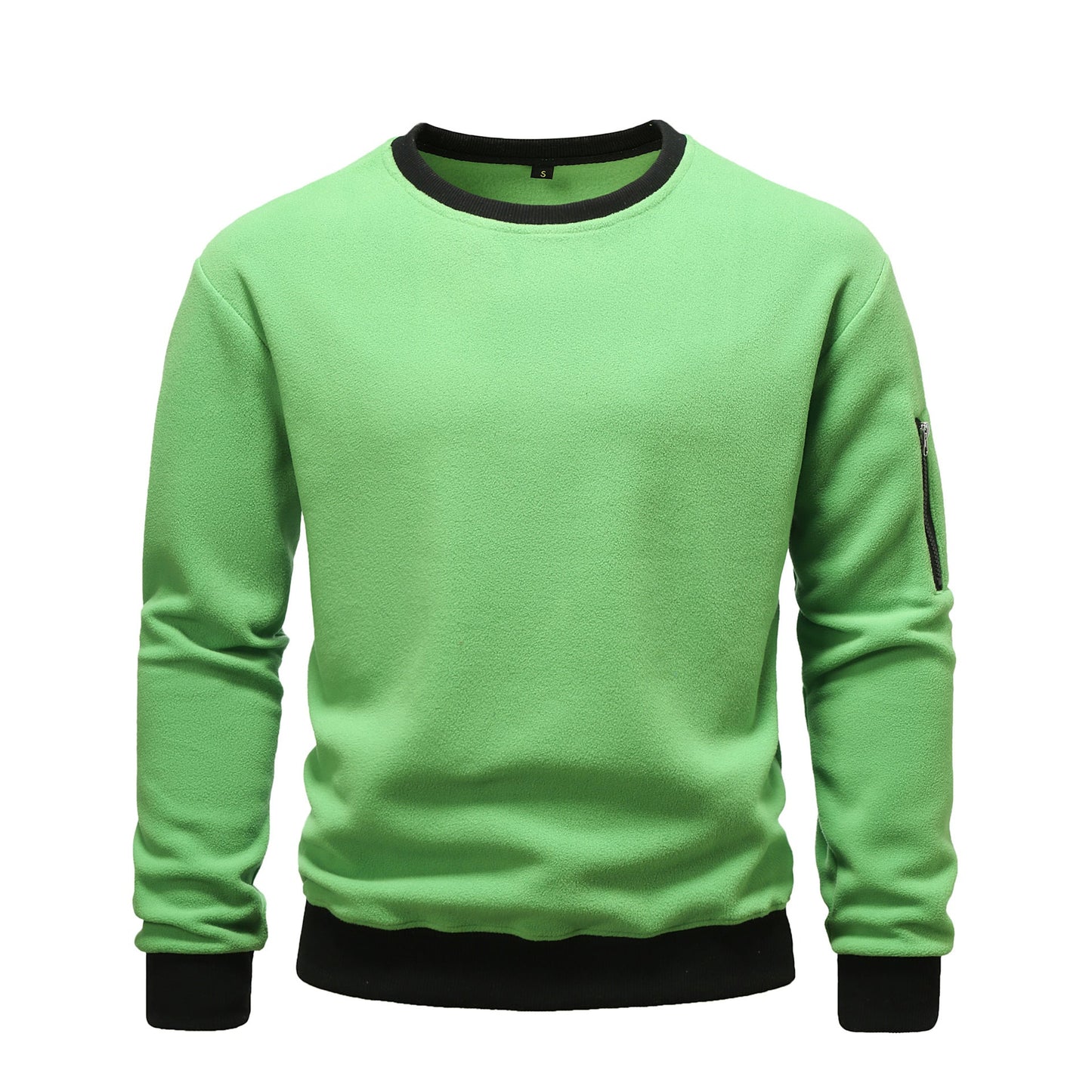 Herren kuscheliger Fleece-Pullover mit Reißverschlusstasche ModeGeist