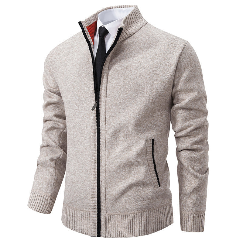 Herren sportliche Strickjacke mit Stehkragen und Reißverschluss ModeGeist
