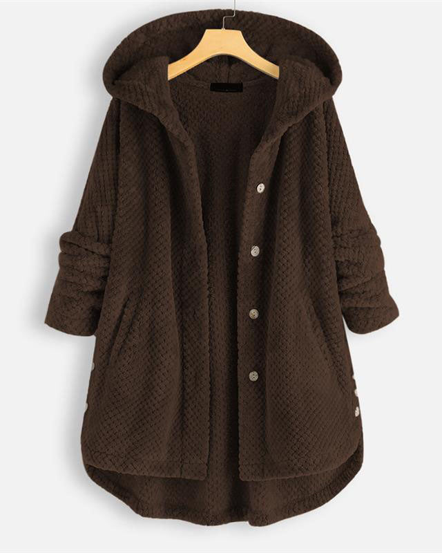 ModeGeist | Abgerundeter Saum Kapuzen Sweatshirtjacke