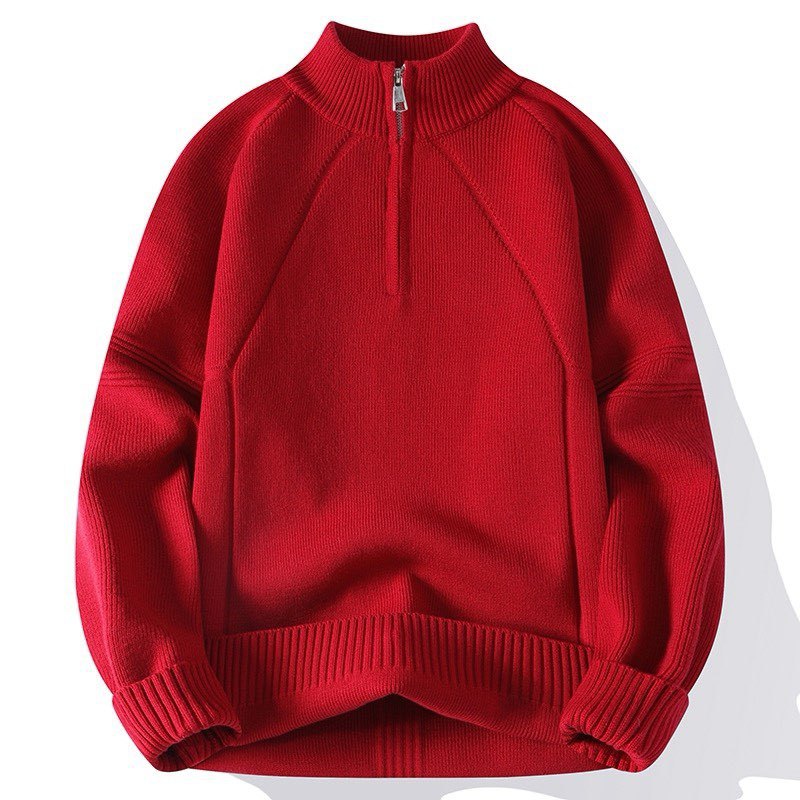 Herren Strickpullover mit hohem Kragen und Reißverschluss ModeGeist