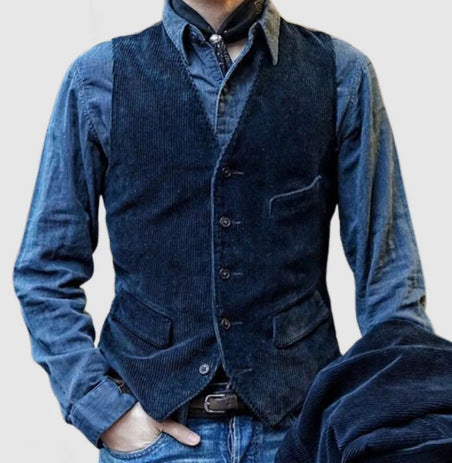 Herren Cordweste im rustikalen Look mit praktischen Taschen ModeGeist