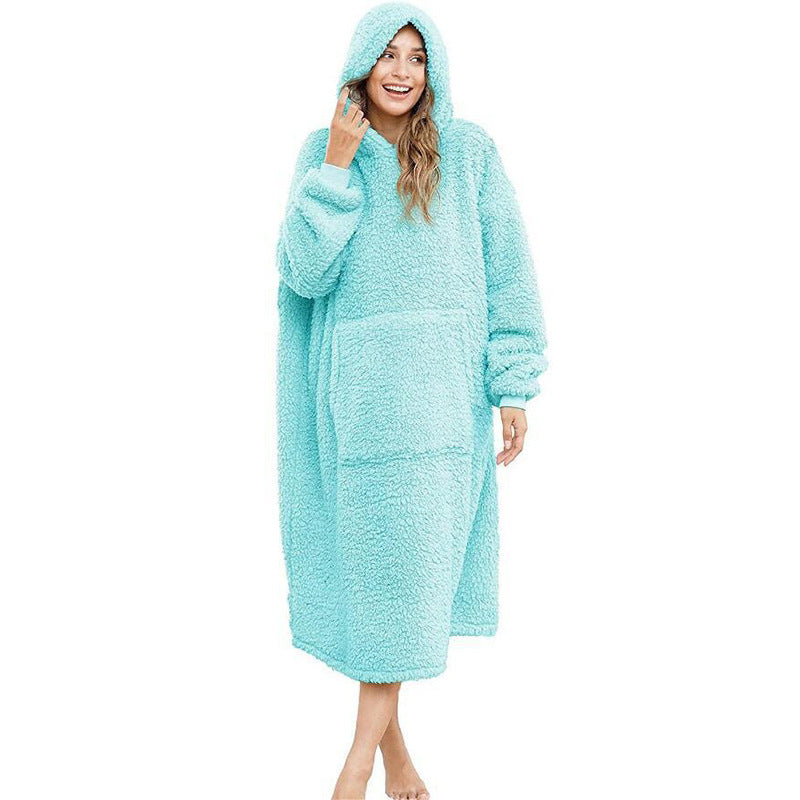 Herren Kuscheliger Fleece-Bademantel mit Kapuze und Taschen ModeGeist