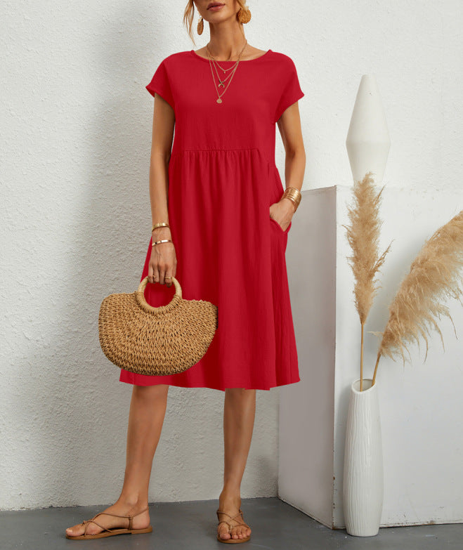 Leichtes Damen-Midikleid aus Baumwolle mit Taschen von MODEGEIST